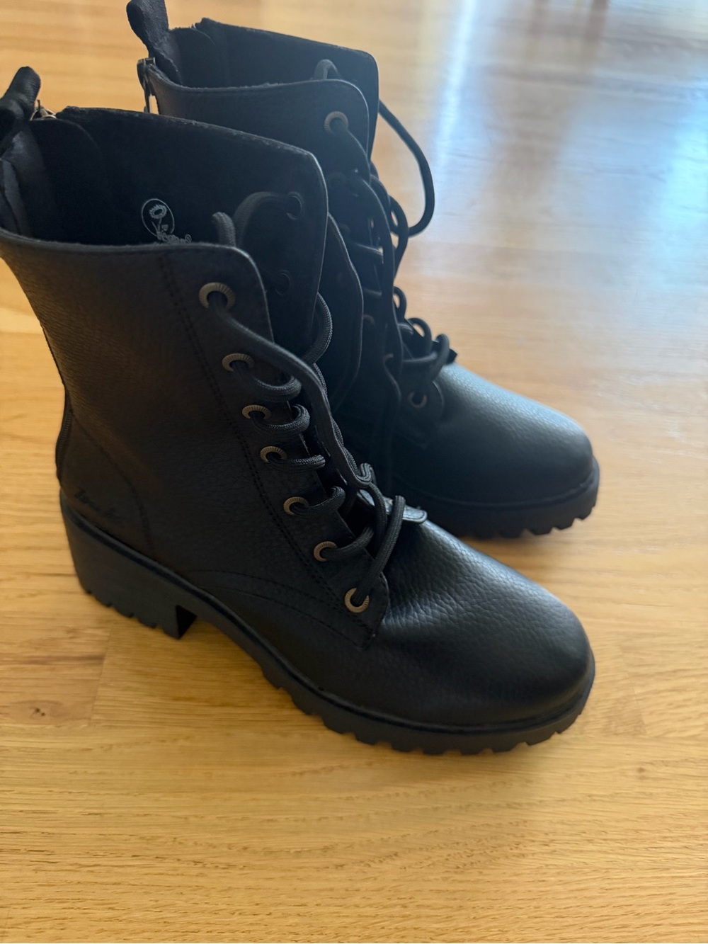 Black Lace-Up Combat Boots - Women
